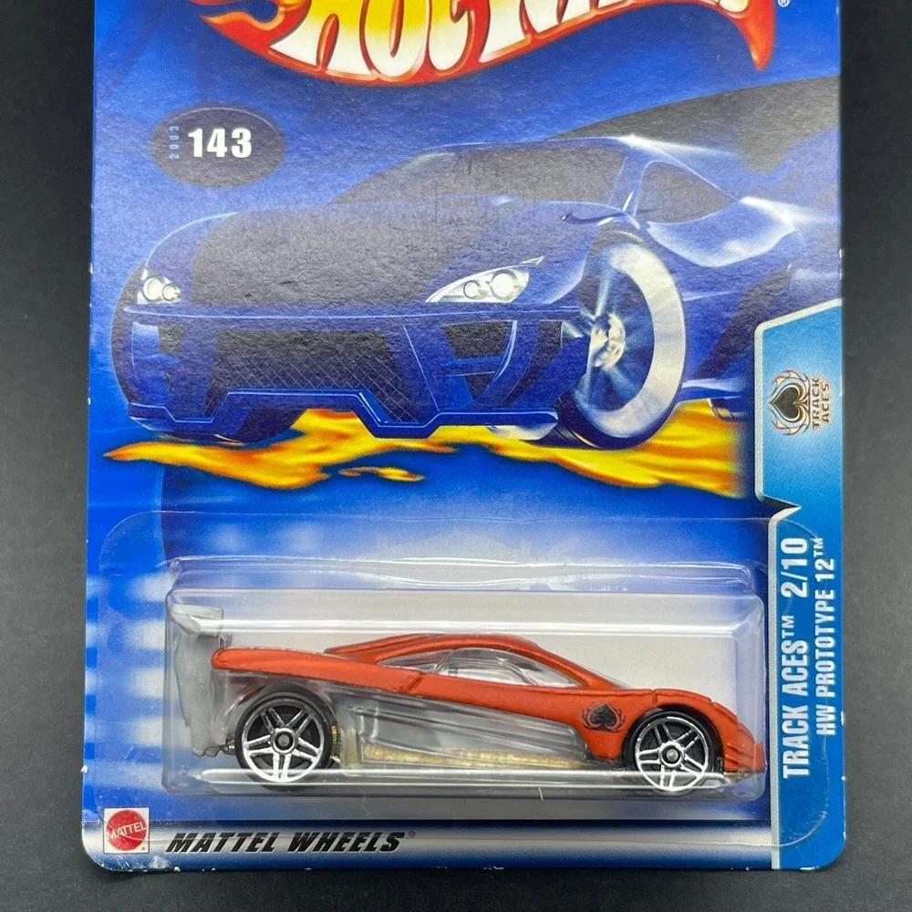 Hot Wheels Track Aces HW Prototype 12 Orange‎ Sports Car Diecast 1/64 Scale #143
